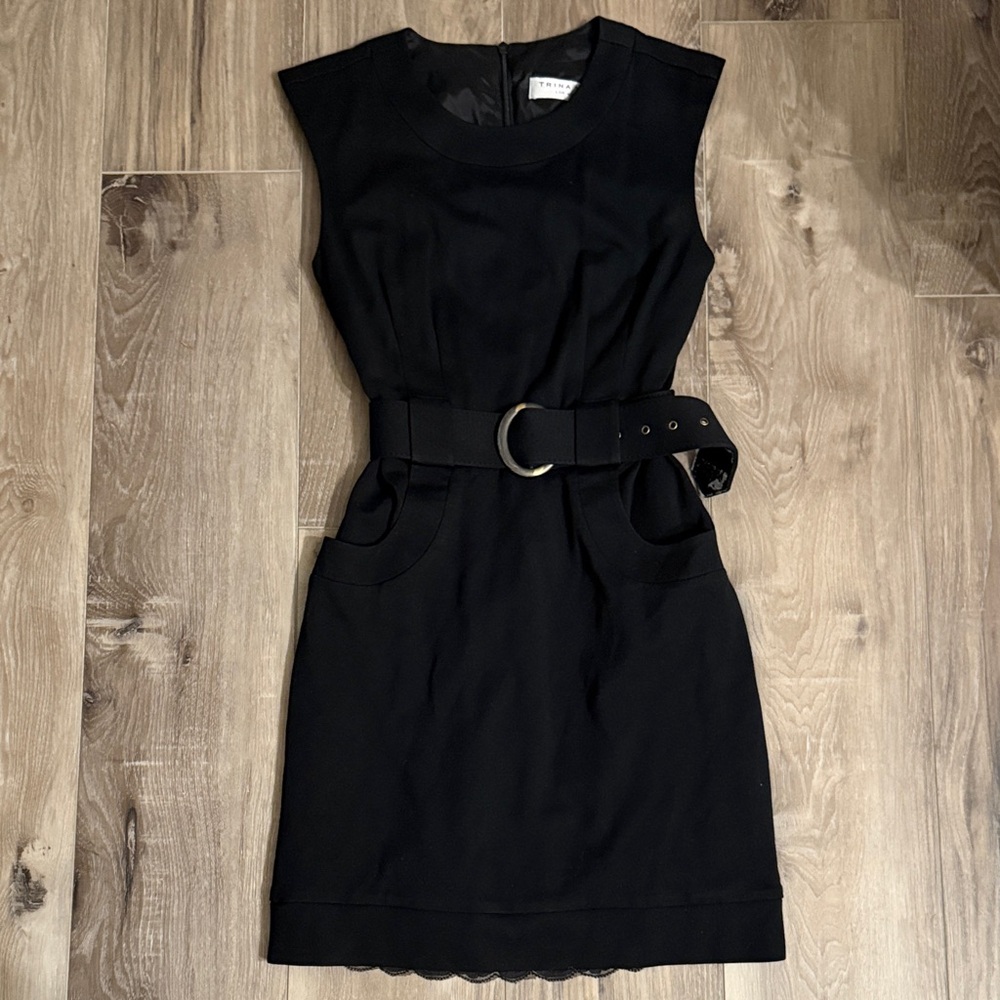 Trina Turk Black Mini Dress with Belt